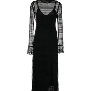 Jonathan Simkhai Standard smocked-detail long-sleeved dress